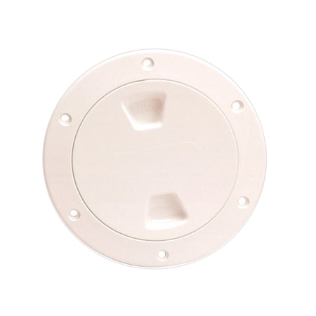 Beckson Marine 4" Smooth Center Screw-Out Deck Plate - Beige DP40-N